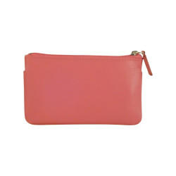 Porte monnaie FANCIL en cuir vachette rose.-1