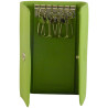 Porte clés de marque FANCIL en cuir vachette vert anis.