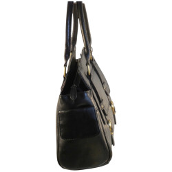 Sac à main en cuir vachette noir