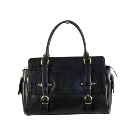 Sac à main en cuir vachette noir