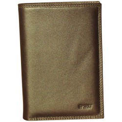 Portefeuille cuir vachette marron de marque SPIRIT-f3802-marron-1