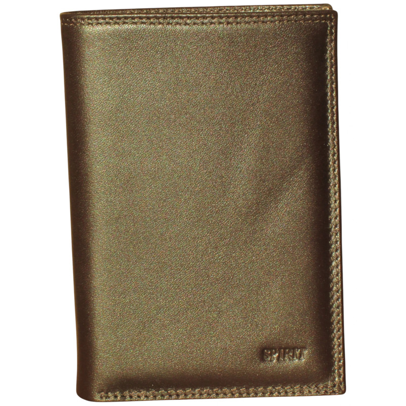 Portefeuille cuir vachette marron de marque SPIRIT