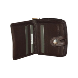 Porte-monnaie LOUIS C marron - 7 cartes, cuir vachette