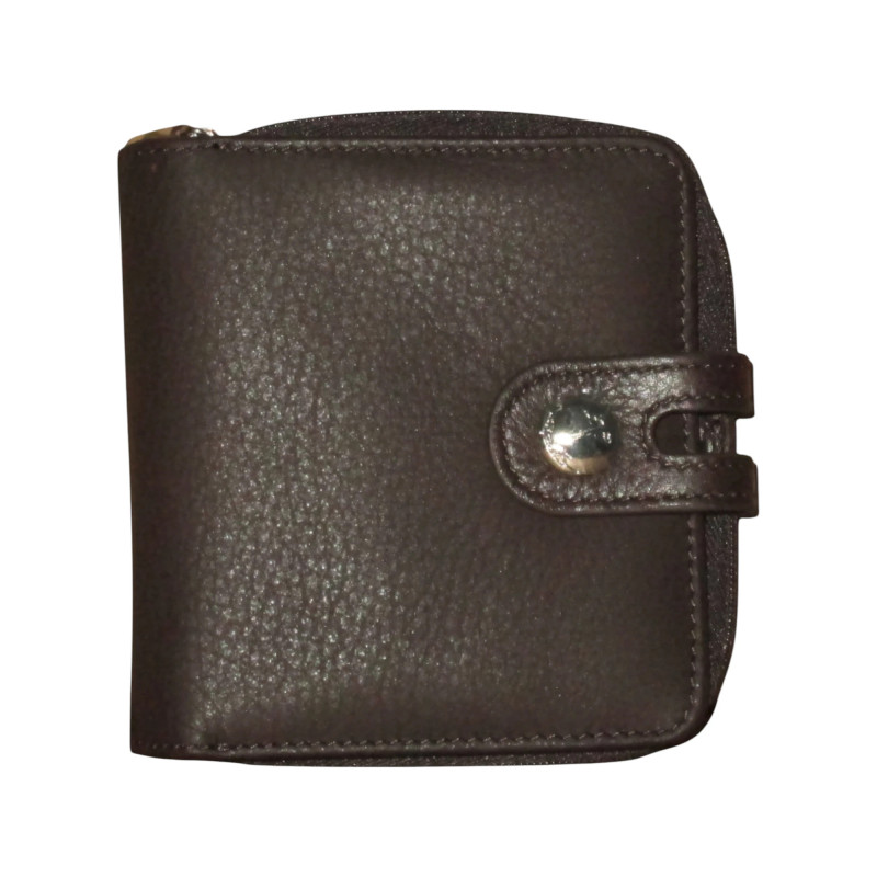 Porte-monnaie LOUIS C marron - 7 cartes, cuir vachette