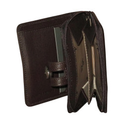 Porte-monnaie LOUIS C marron - 7 cartes, cuir vachette