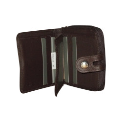 Porte-monnaie LOUIS C marron - 7 cartes, cuir vachette