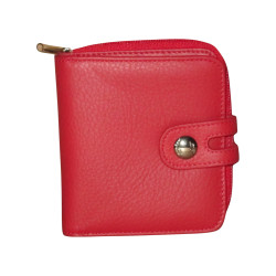 Porte-monnaie LOUIS C rouge - 7 cartes, cuir vachette