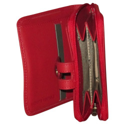 Porte-monnaie LOUIS C rouge - 7 cartes, cuir vachette