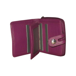 Porte-monnaie LOUIS C violet - 7 cartes, cuir vachette