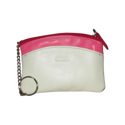 Porte monnaie - porte clés FANCIL bi-colore rose-blanc