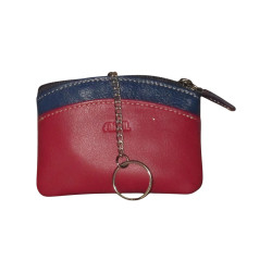 Porte monnaie - porte clés FANCIL bi-colore bleu-rouge