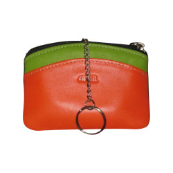 Porte monnaie - porte clés FANCIL bi-colore vert-orange