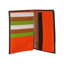 Portefeuille FANCIL marron - interieur multicolore