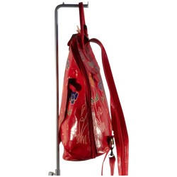 sac à dos en cuir de chèvre rouge-2