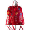 sac à dos en cuir de chèvre rouge-3