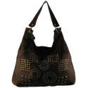 sac bandoulière en croûte de cuir marron