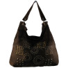 sac bandoulière en croûte de cuir marron