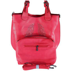 FLORA & CO - sac à main, sac bandoulière ou sac porté sur l'épaule rouge-2