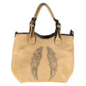 FLORA & CO - sac à main, sac bandoulière ou sac porté sur l'épaule beige