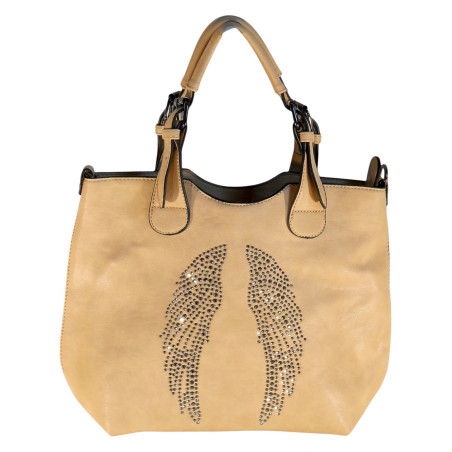 Sac à main, sac bandoulière beige FLORA & CO - MAROQUINERIE-MEAUX.COM