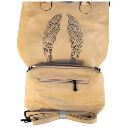 Sac à main, sac bandoulière beige FLORA & CO - MAROQUINERIE-MEAUX.COM