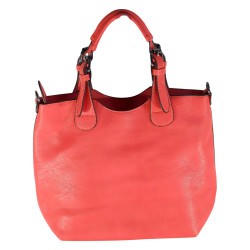 FLORA & CO - sac à main, sac bandoulière ou sac porté sur l'épaule corail-5