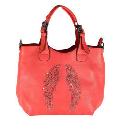 FLORA & CO - sac à main, sac bandoulière ou sac porté sur l'épaule corail-1