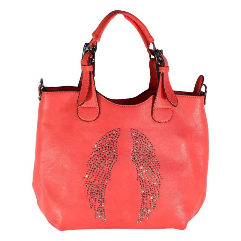 Sac à main, sac bandoulière corail FLORA & CO - MAROQUINERIE-MEAUX.COM