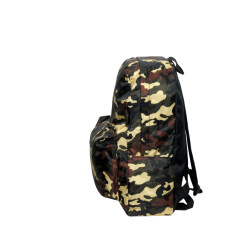 Sac à dos urbain (de ville) ou scolaire en toile synthétique bi-color maron noir 42cmx29cmx12cm