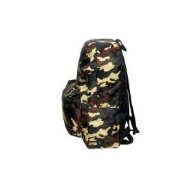8012a-Sac à dos urbain (de ville) ou scolaire en toile synthétique bi-color marron noir 42cmx30cmx12cm-cote