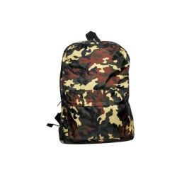 8012a-Sac à dos urbain (de ville) ou scolaire en toile synthétique bi-color marron noir 42cmx30cmx12cm-face