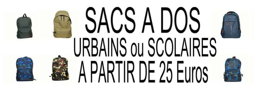 sac à dos à partir de 25 euros